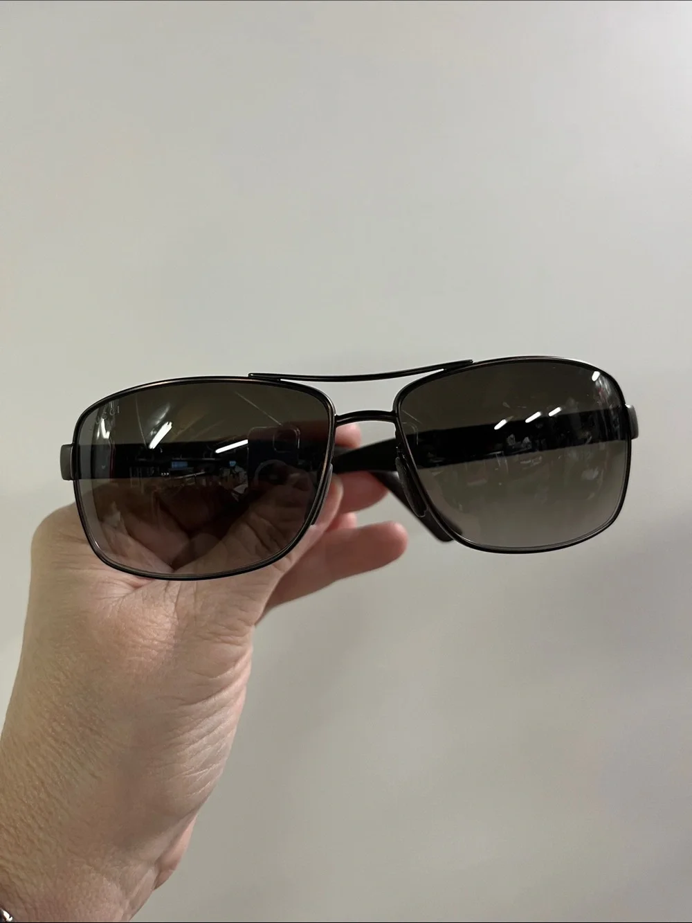 GUCCI NWOT Men's Pilot/Rect Wrap Havana Brown Gradient 63-14-130 Sunglasses